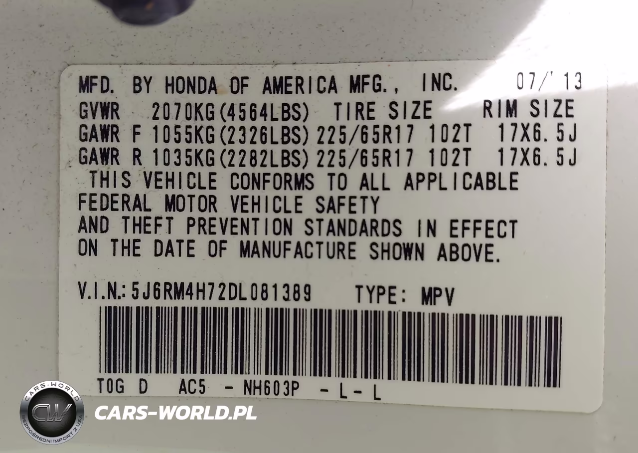 2013 Honda Cr-V Ex-L VIN:5J6RM4H72DL081389 - 9