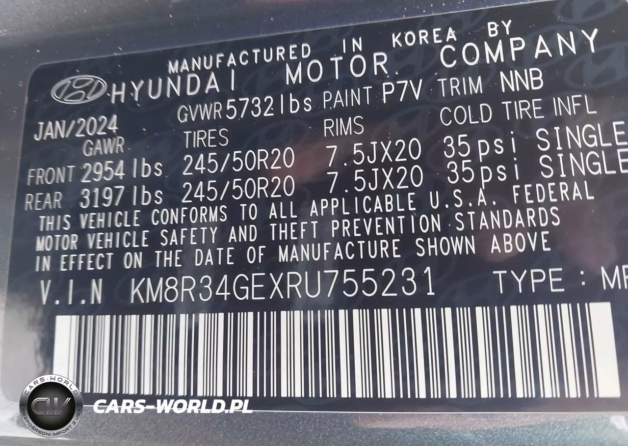 2024 Hyundai Palisade Xrt VIN:KM8R34GEXRU755231 - 7