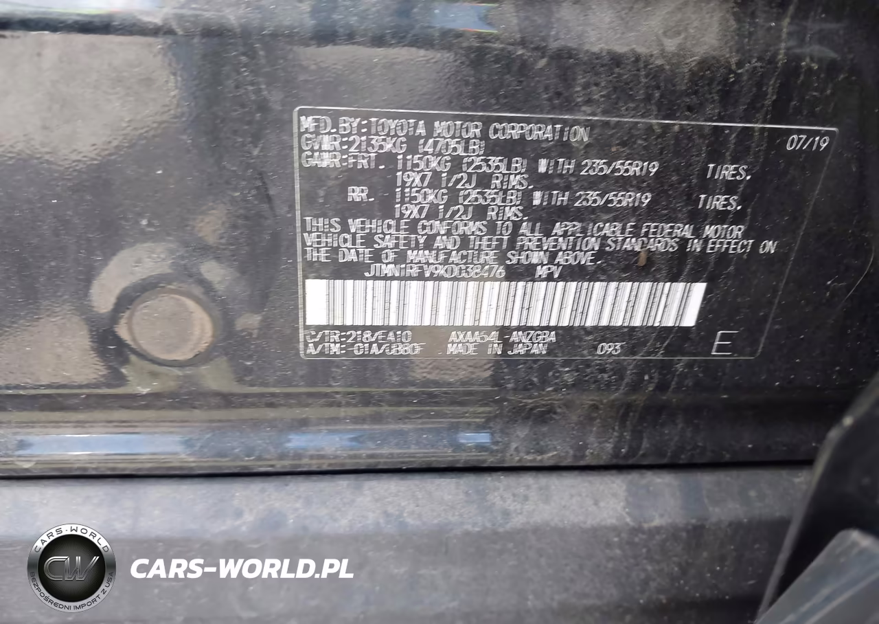 2019 Toyota Rav4 Limited VIN:JTMN1RFV9KD038476 - 9