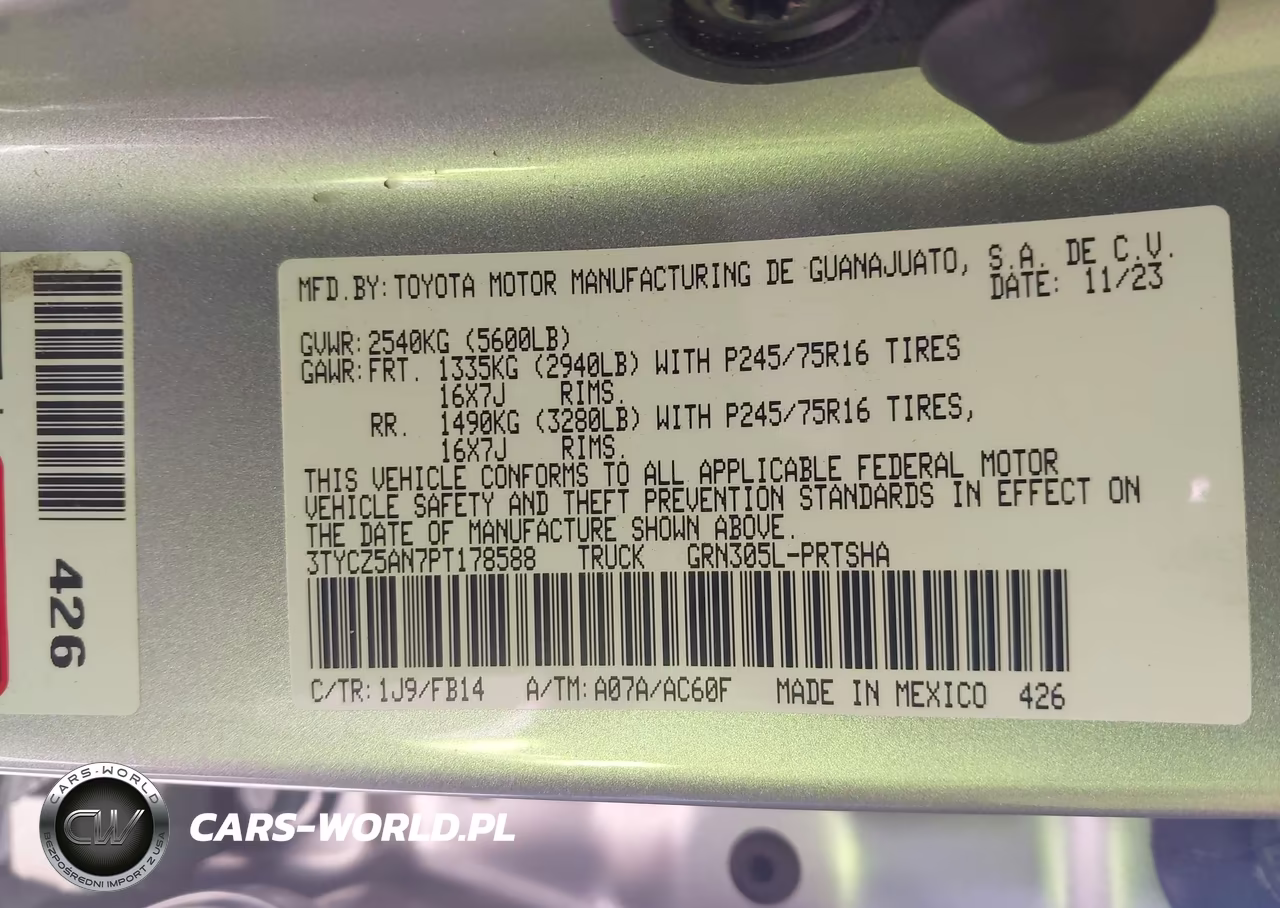2023 Toyota Tacoma Sr V6 VIN:3TYCZ5AN7PT178588 - 9