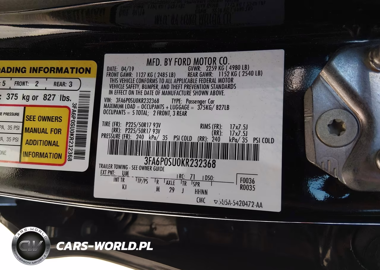 2019 Ford Fusion Energi Titanium VIN:3FA6P0SU0KR232368 - 9