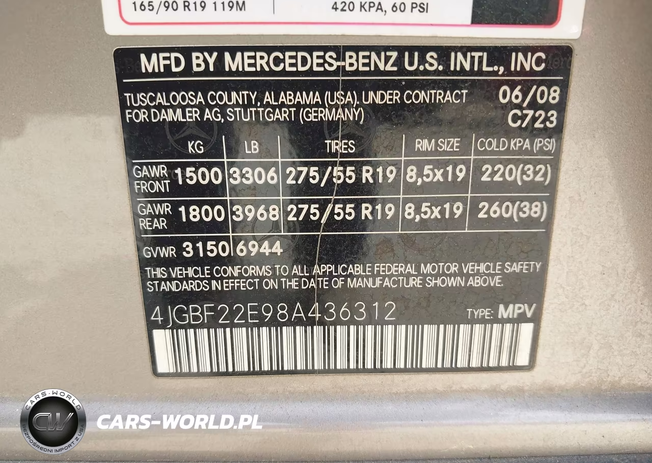 2008 Mercedes-Benz Gl 320 Cdi 4Matic VIN:4JGBF22E98A436312 - 9