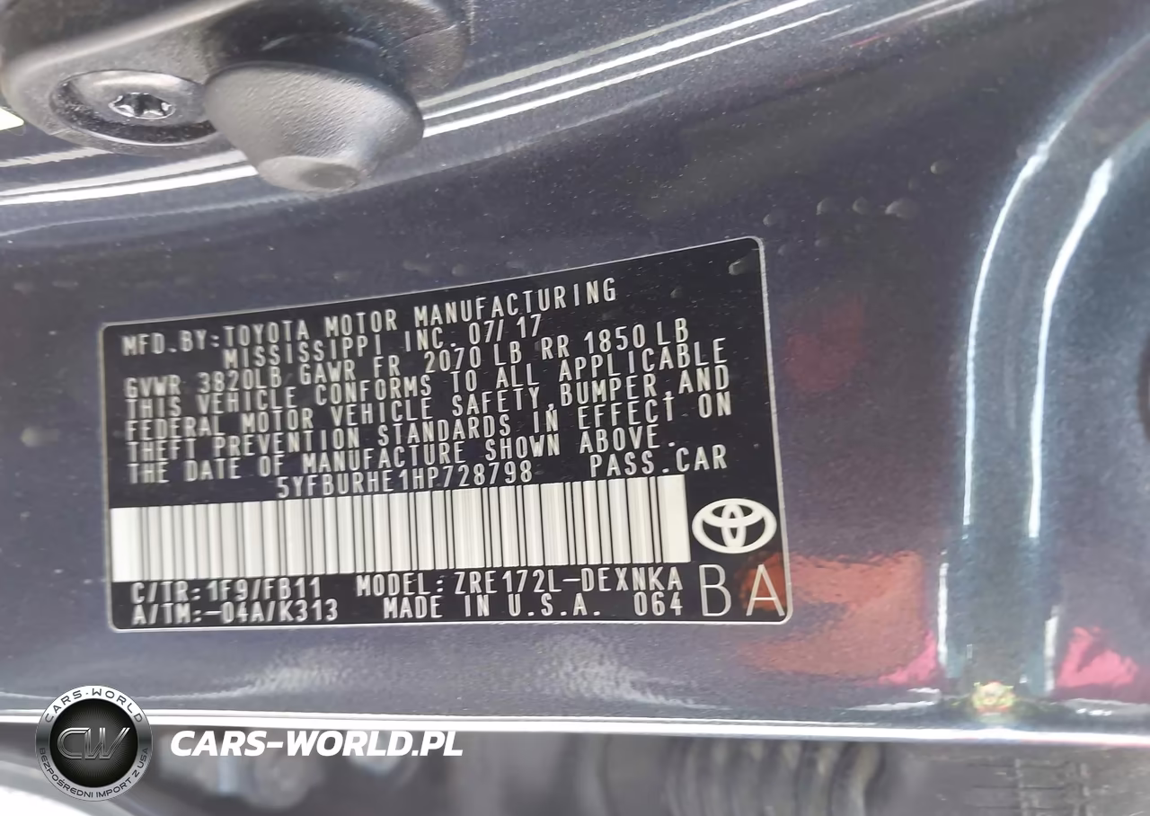 2017 Toyota Corolla L-Le-Se-Se Special Edition-Xle-Xse VIN:5YFBURHE1HP728798 - 9