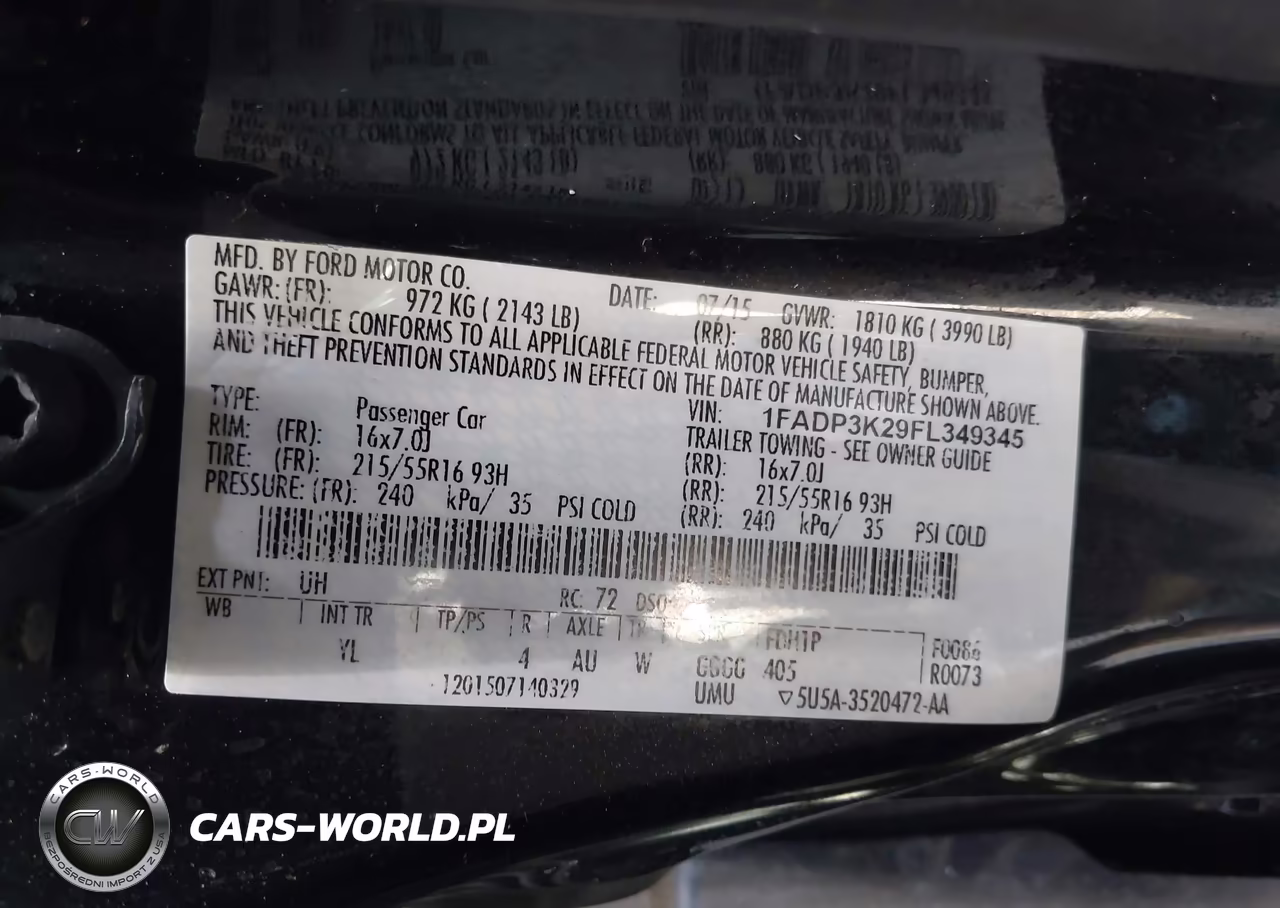 2015 Ford Focus Se VIN:1FADP3K29FL349345 - 9