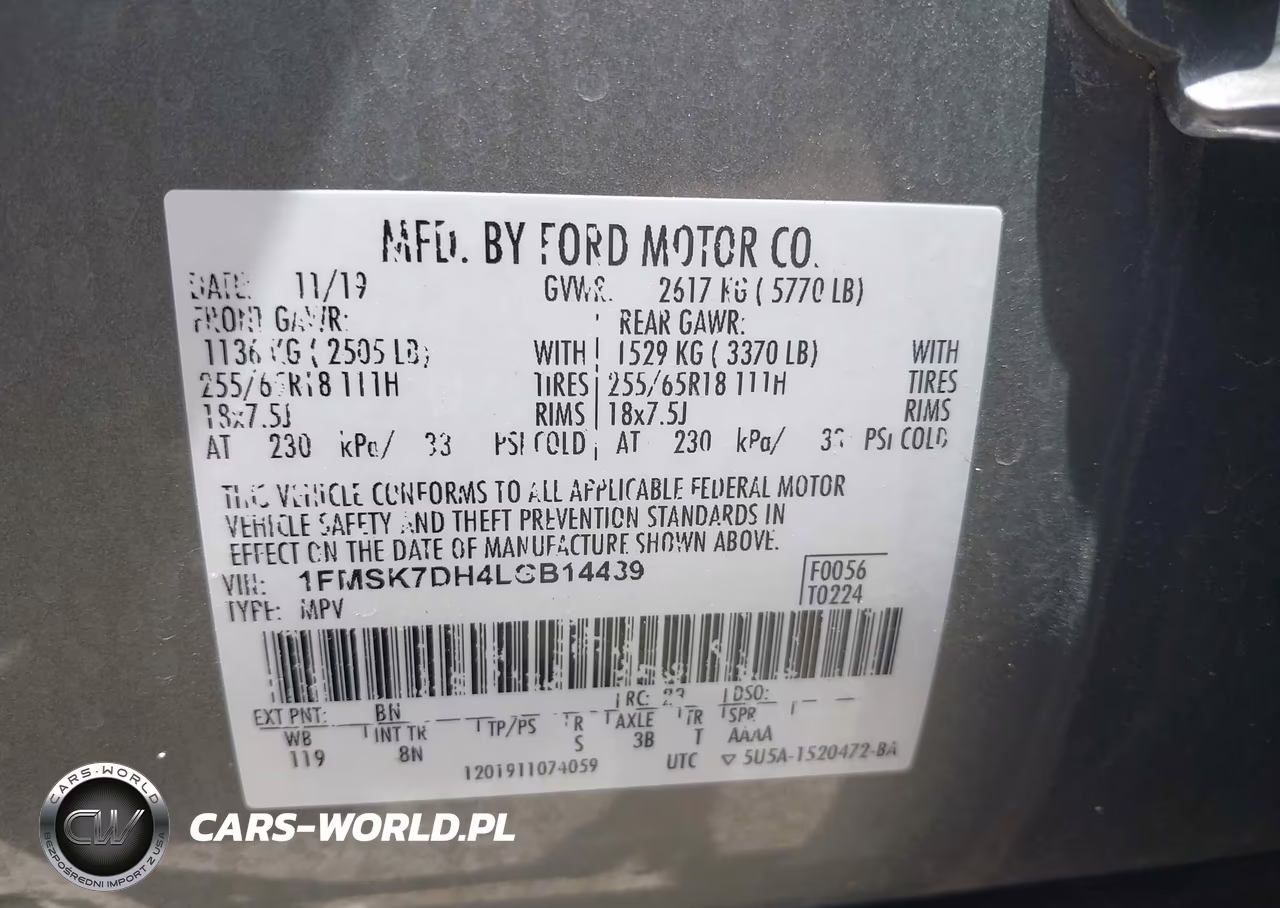 2020 Ford Explorer Xlt VIN:1FMSK7DH4LGB14439 - 9