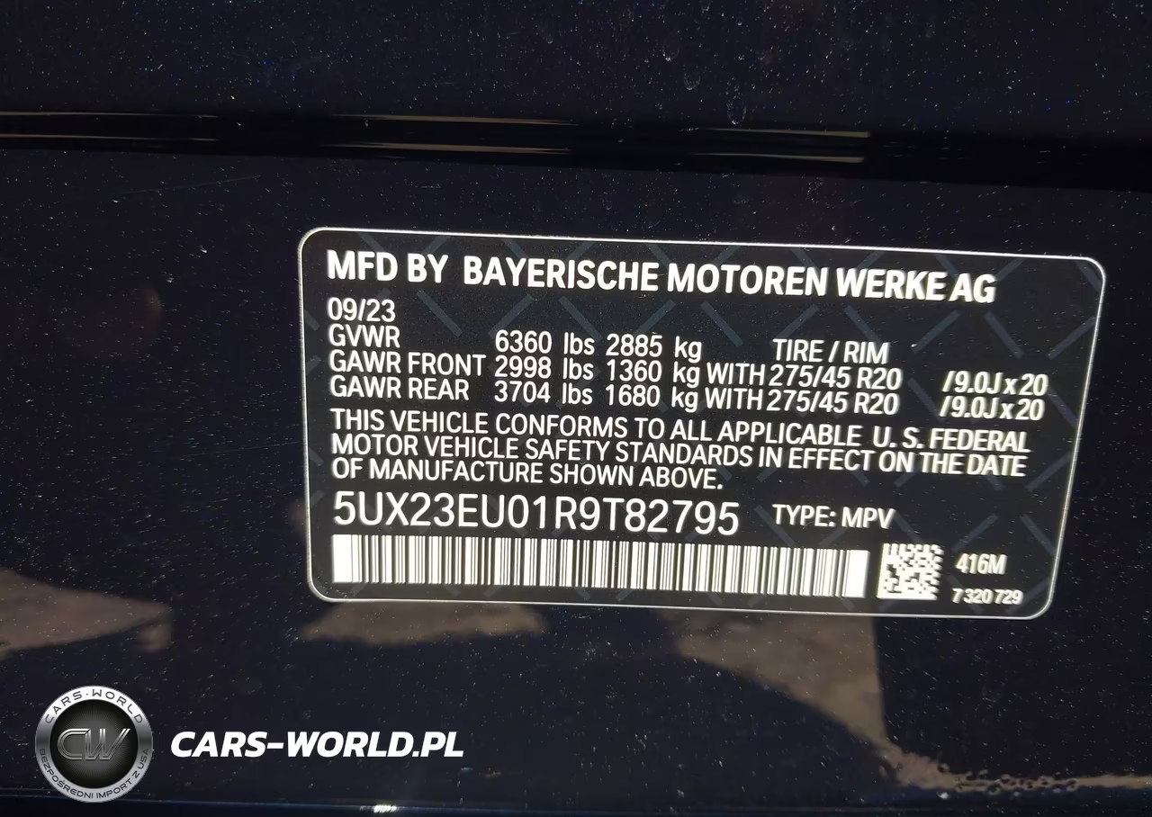 2024 BMW X5 xDrive40I VIN:5UX23EU01R9T82795 - 9