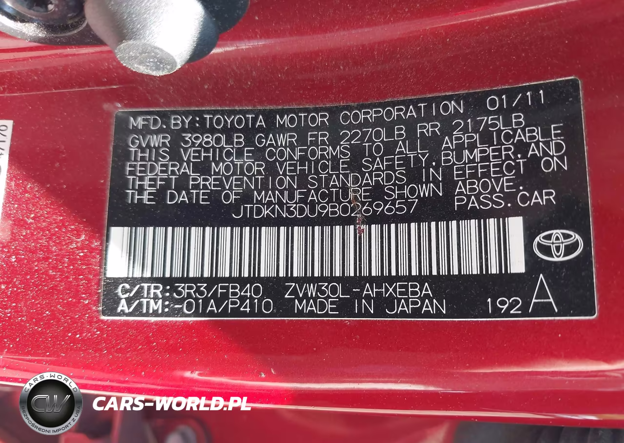 2011 Toyota Prius Three VIN:JTDKN3DU9B0269657 - 9