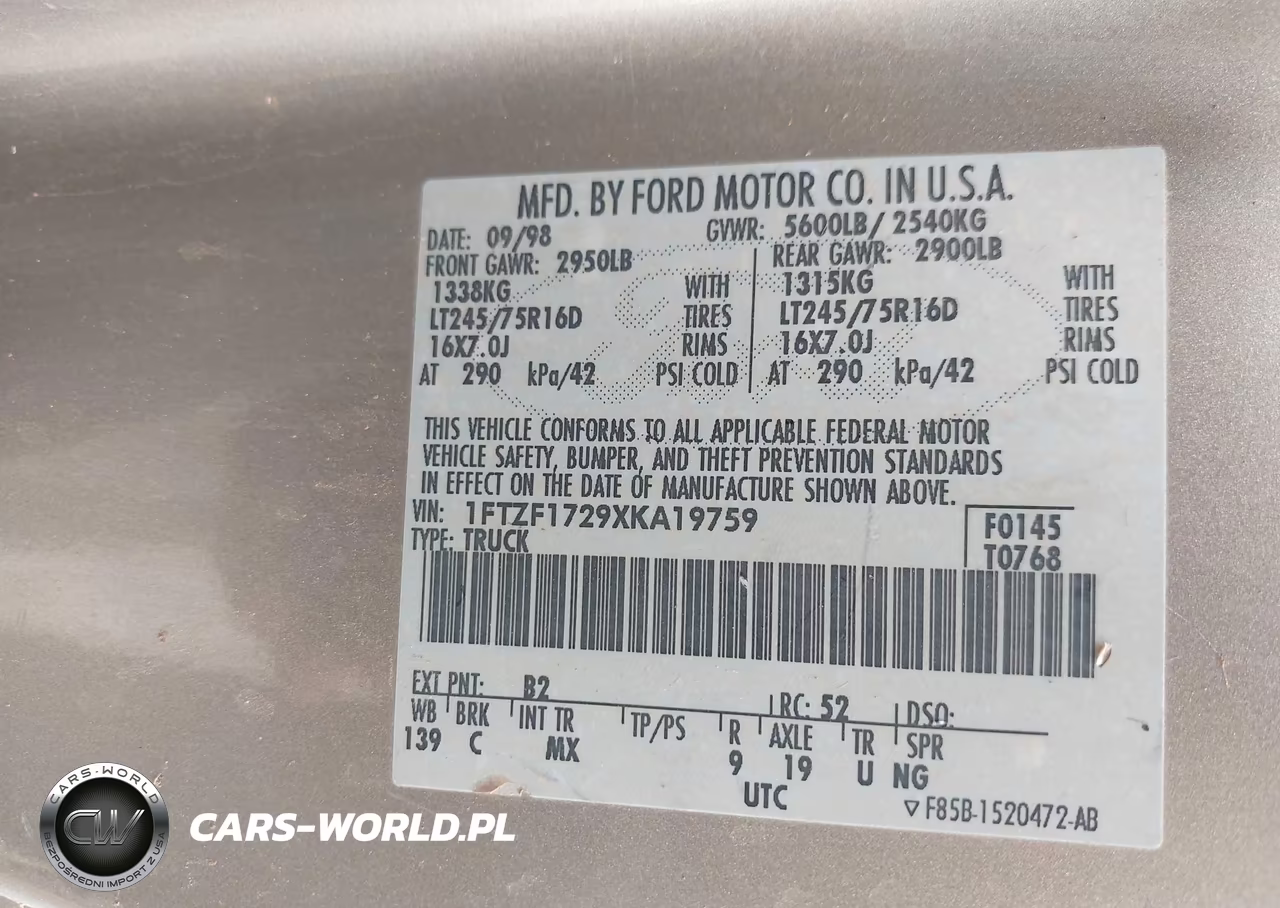 1999 Ford F-150 Work Series-Xl-Xlt VIN:1FTZF1729XKA19759 - 9