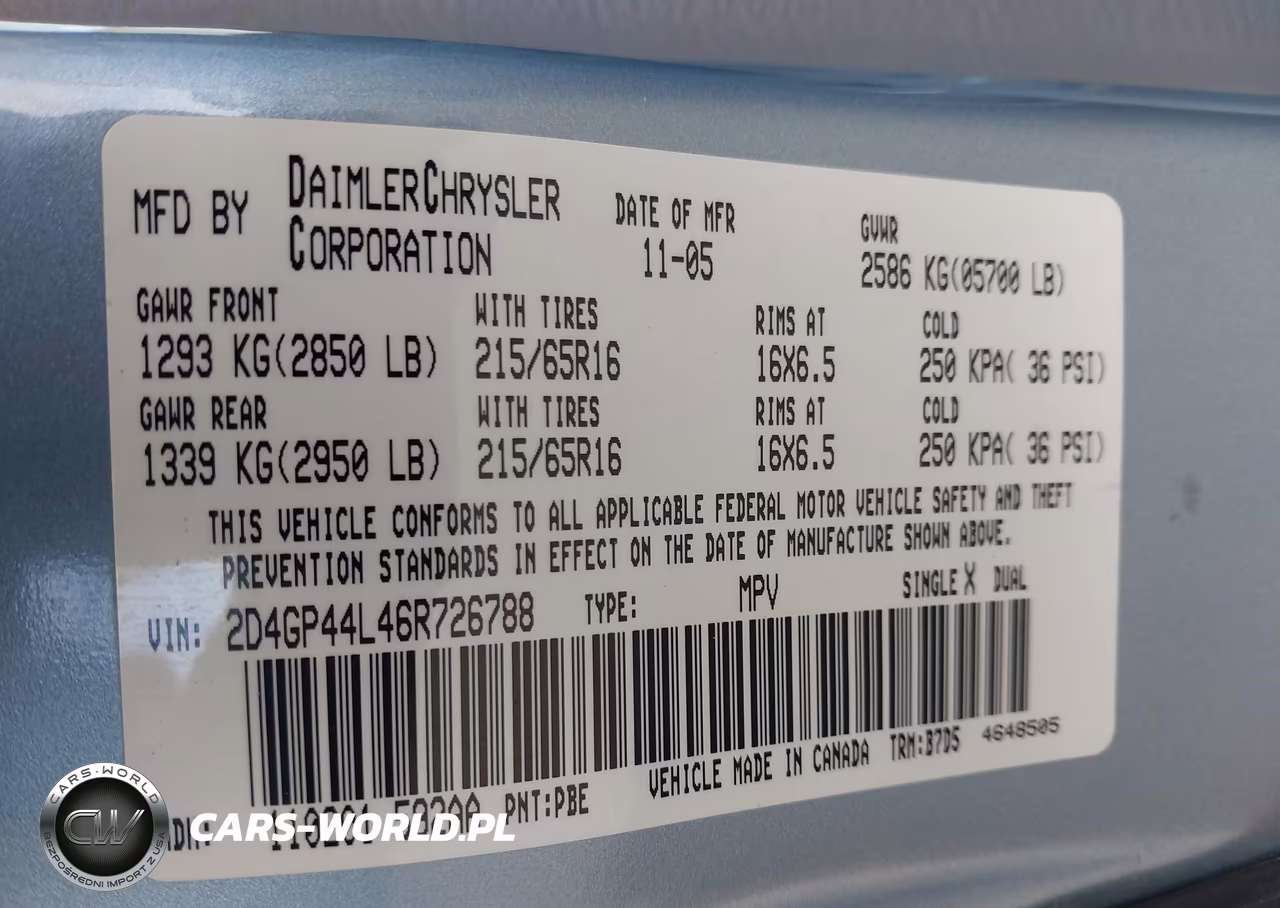 2006 Dodge Grand Caravan Sxt VIN:2D4GP44L46R726788 - 9