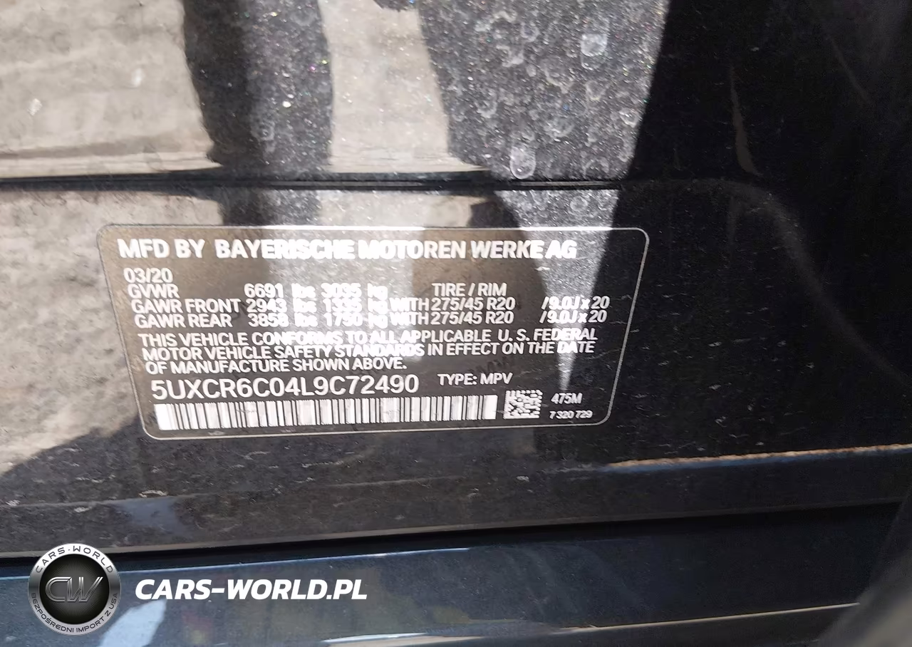 2020 BMW X5 xDrive40I VIN:5UXCR6C04L9C72490 - 9