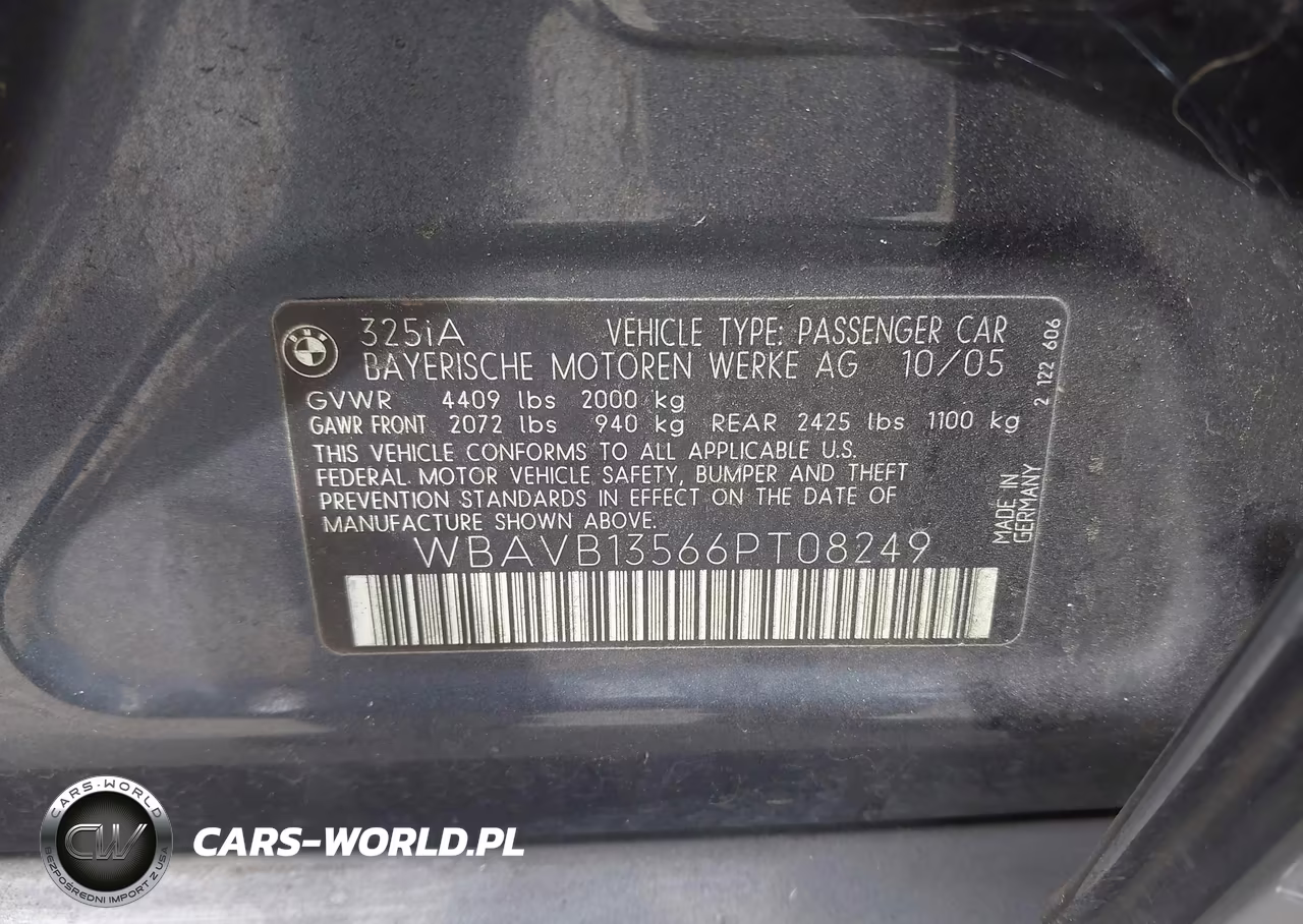 2006 BMW 325I VIN:WBAVB13566PT08249 - 9