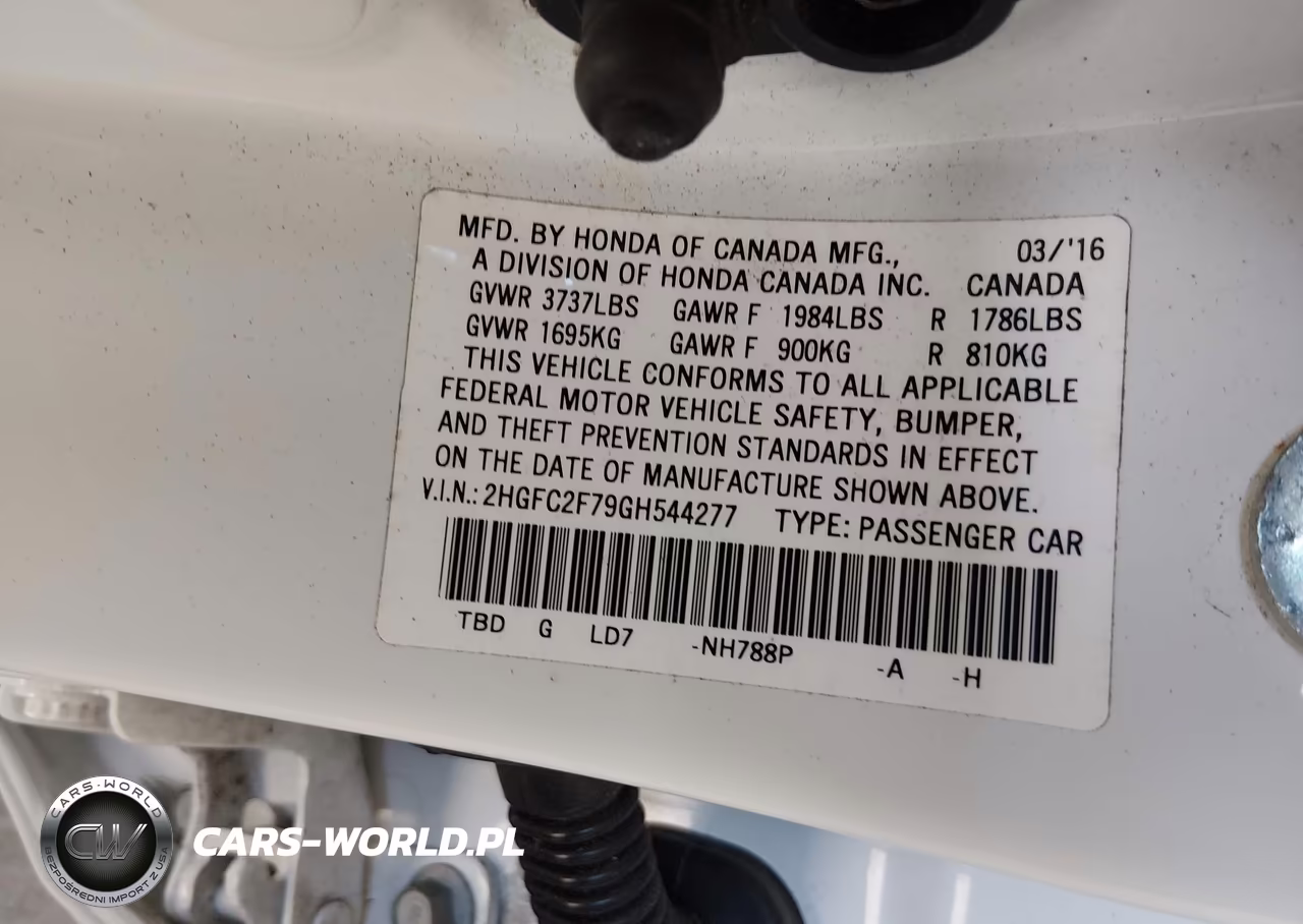 2016 Honda Civic Ex VIN:2HGFC2F79GH544277 - 9