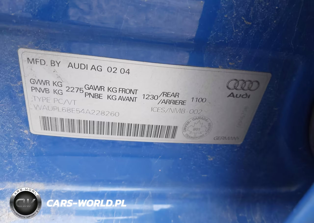 2004 Audi S4 4.2 VIN:WAUPL68E54A228260 - 9