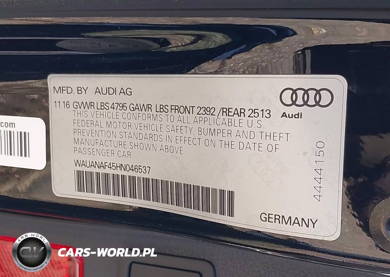 2017 Audi A4 2.0T Premium VIN:WAUANAF45HN046537 - 9