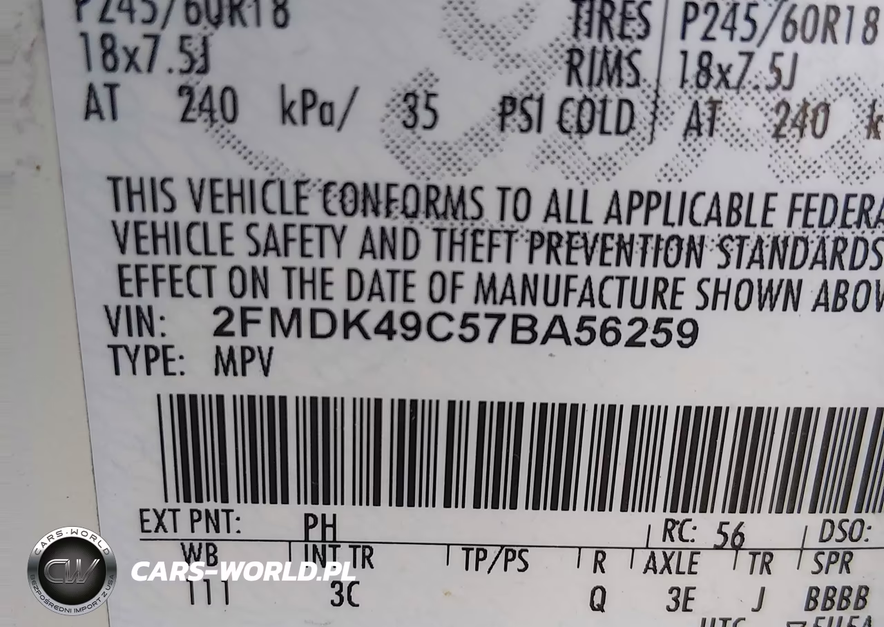 2007 Ford Edge Sel Plus VIN:2FMDK49C57BA56259 - 9