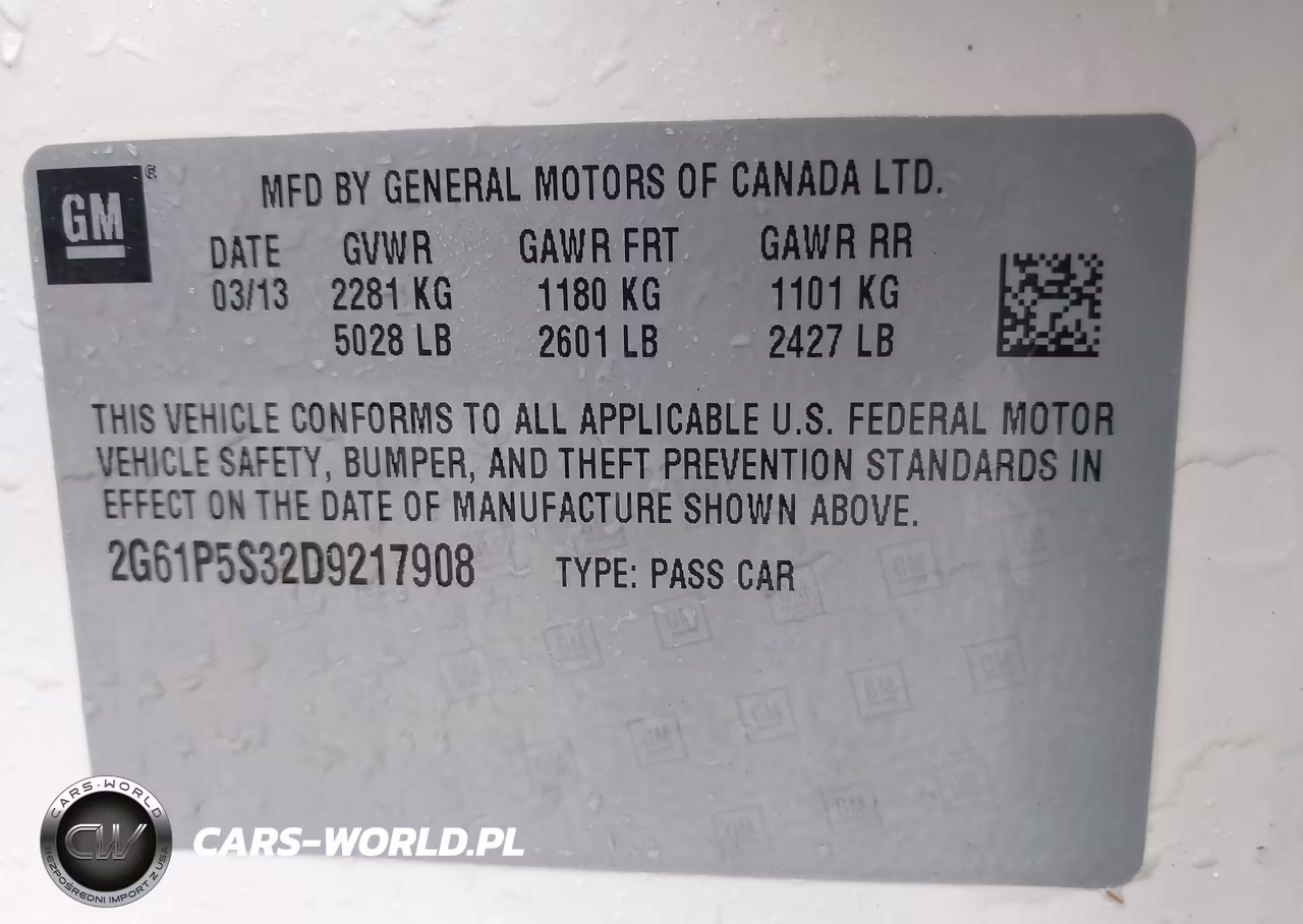 2013 Cadillac Xts Luxury VIN:2G61P5S32D9217908 - 9