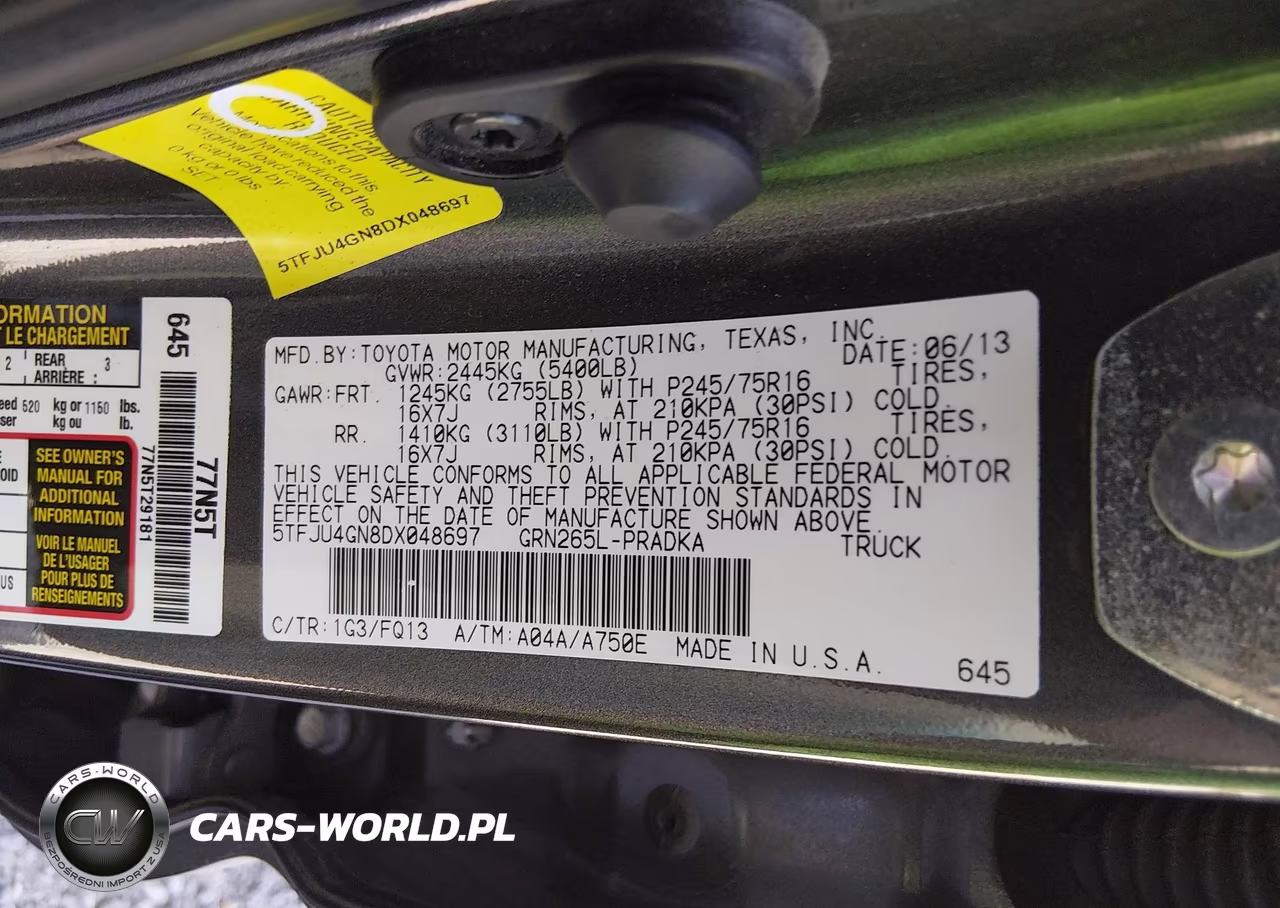 2013 Toyota Tacoma Prerunner V6 VIN:5TFJU4GN8DX048697 - 9