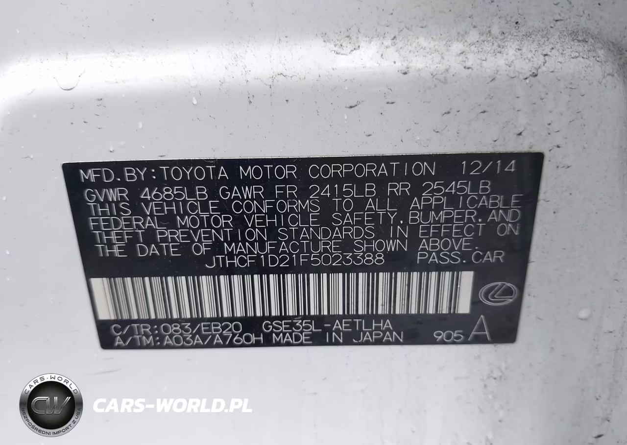 2015 Lexus Is 250 VIN:JTHCF1D21F5023388 - 9