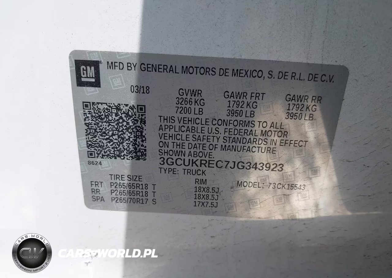 2018 Chevrolet Silverado 1500 2Lt VIN:3GCUKREC7JG343923 - 9