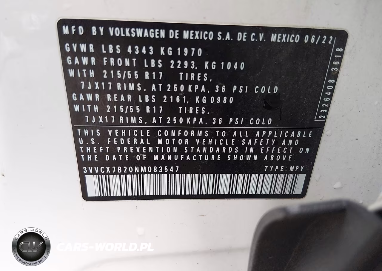 2022 Volkswagen Taos 1.5T S VIN:3VVCX7B20NM083547 - 9