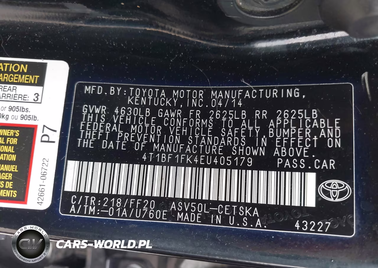 2014 Toyota Camry Se VIN:4T1BF1FK4EU405179 - 9