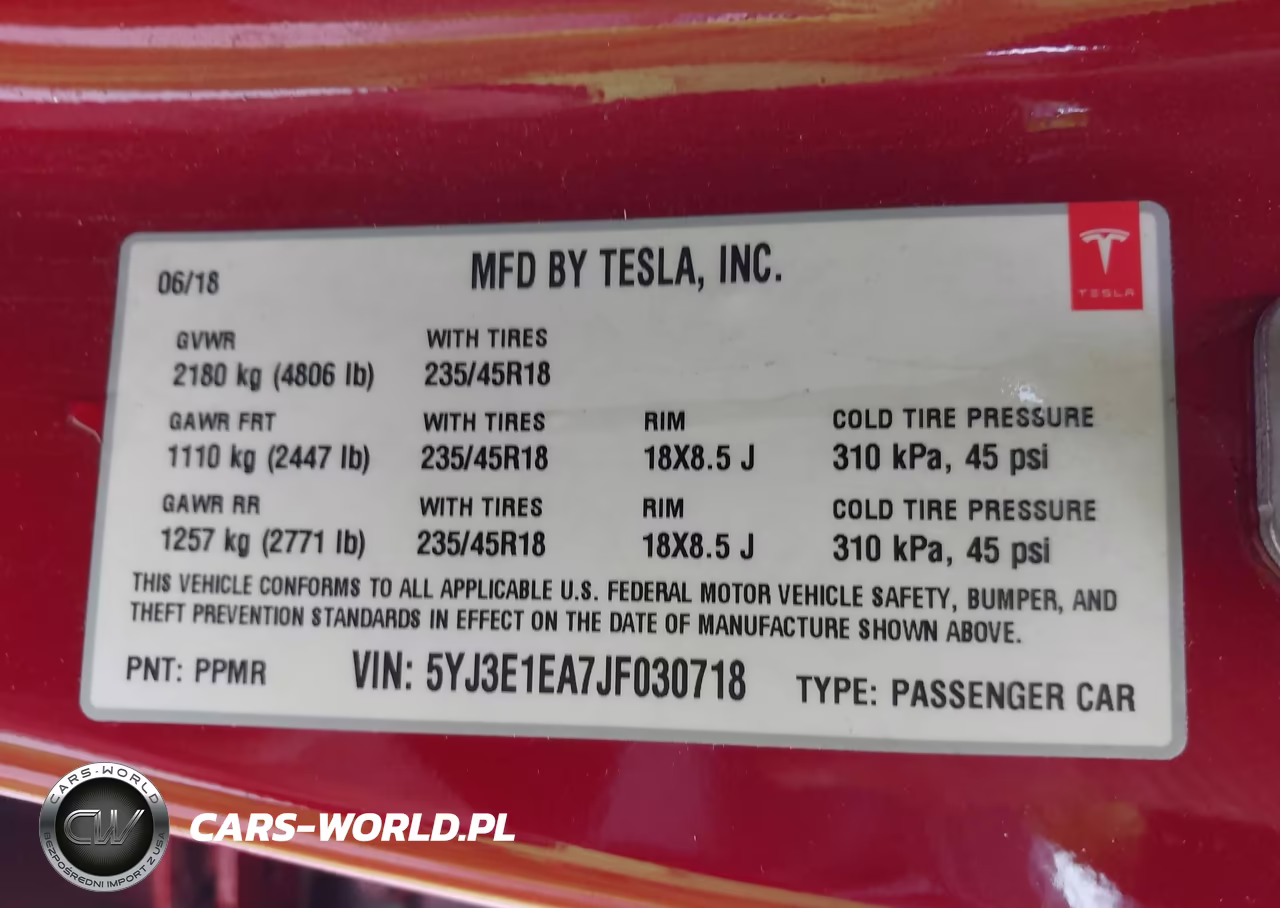 2018 Tesla Model 3 Long Range-Mid Range VIN:5YJ3E1EA7JF030718 - 9