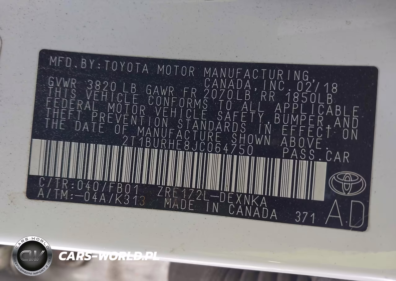 2018 Toyota Corolla Le VIN:2T1BURHE8JC064750 - 9