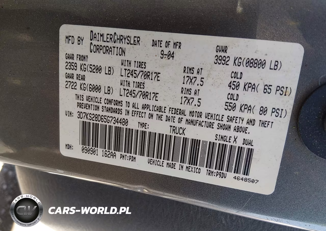 2005 Dodge Ram 2500 St VIN:3D7KS28D65G734480 - 9
