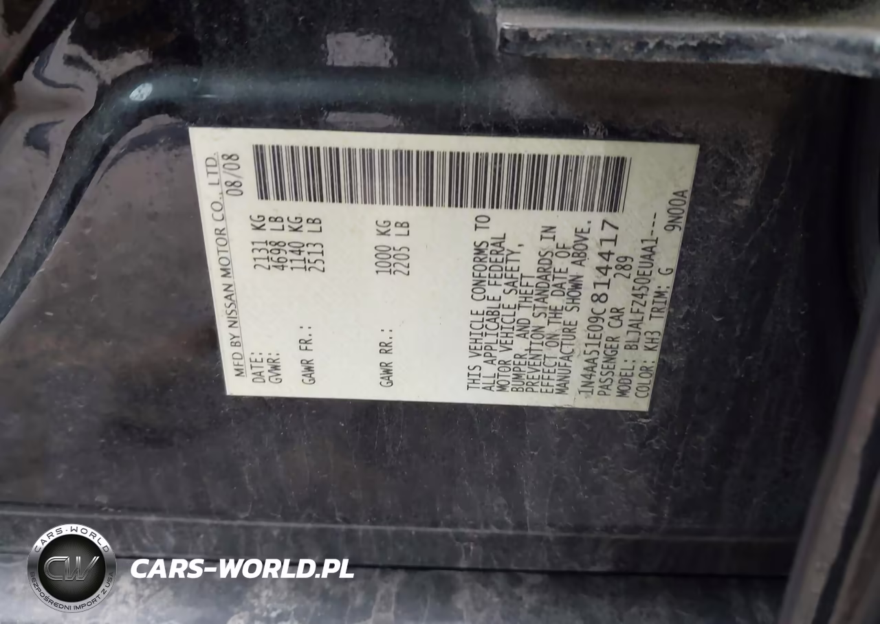 2009 Nissan Maxima 3.5 Sv VIN:1N4AA51E09C814417 - 9