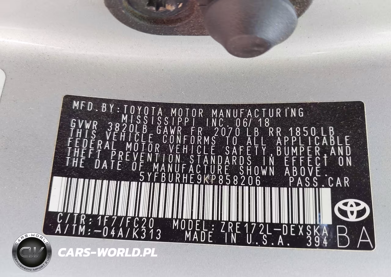 2019 Toyota Corolla Se VIN:5YFBURHE9KP858206 - 9