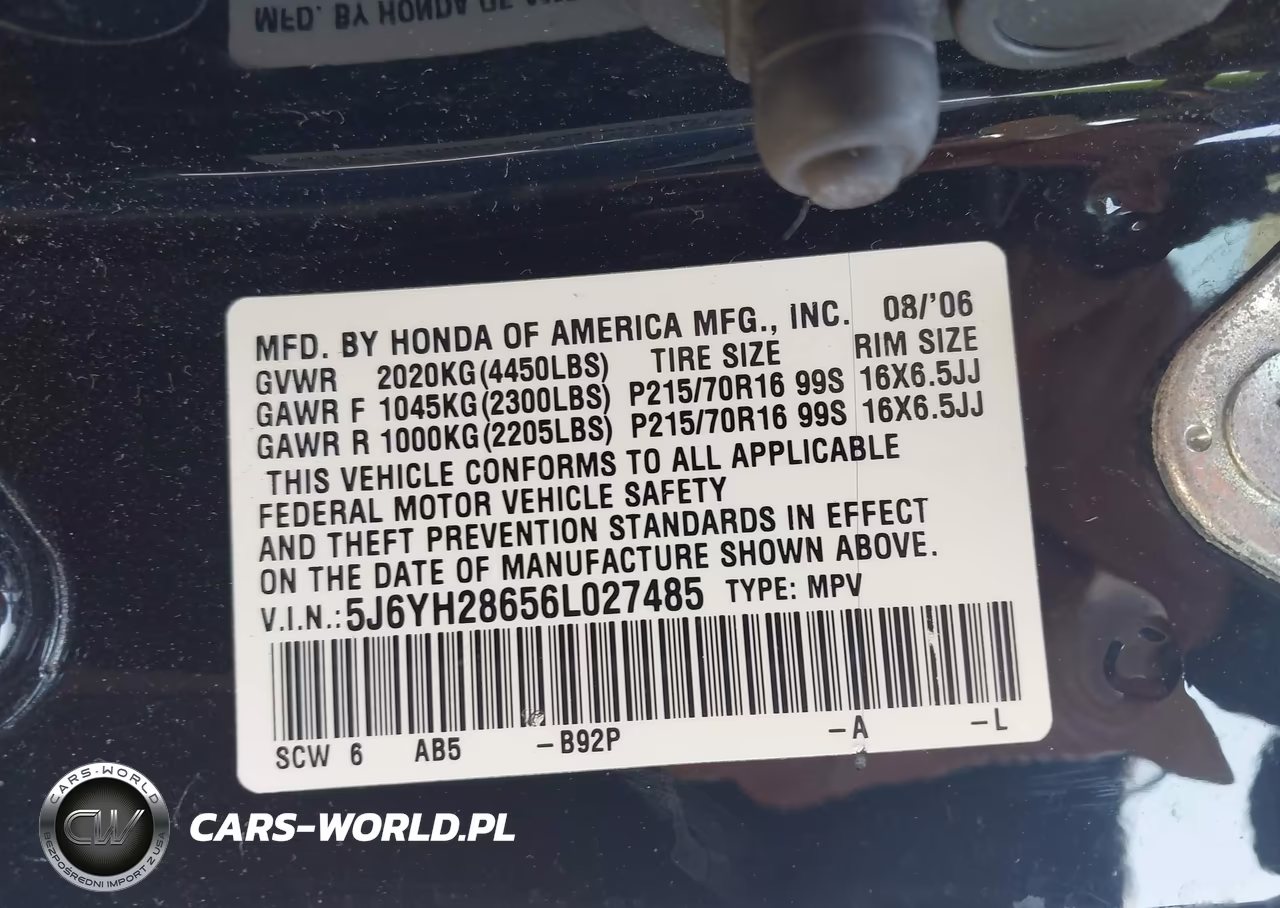2006 Honda Element Ex VIN:5J6YH28656L027485 - 9