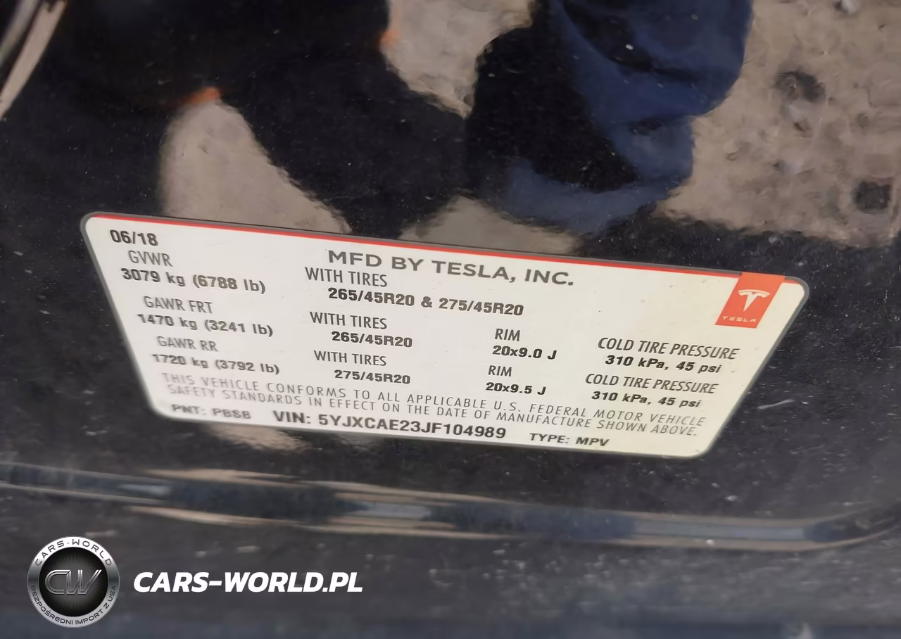2018 Tesla Model X 100D-75D-P100D VIN:5YJXCAE23JF104989 - 9
