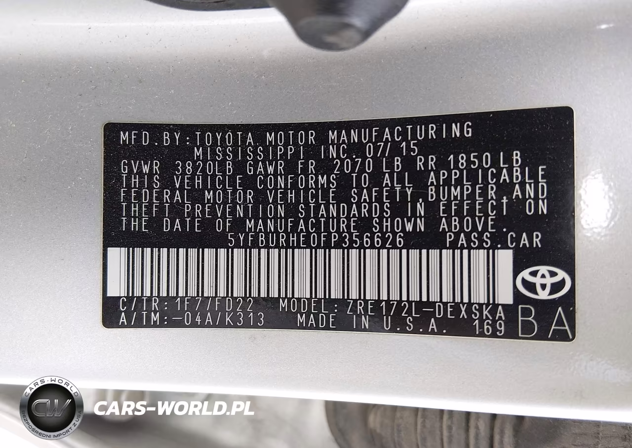 2015 Toyota Corolla S Plus VIN:5YFBURHE0FP356626 - 9