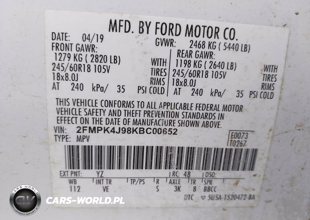 2019 Ford Edge Sel VIN:2FMPK4J98KBC00652 - 9