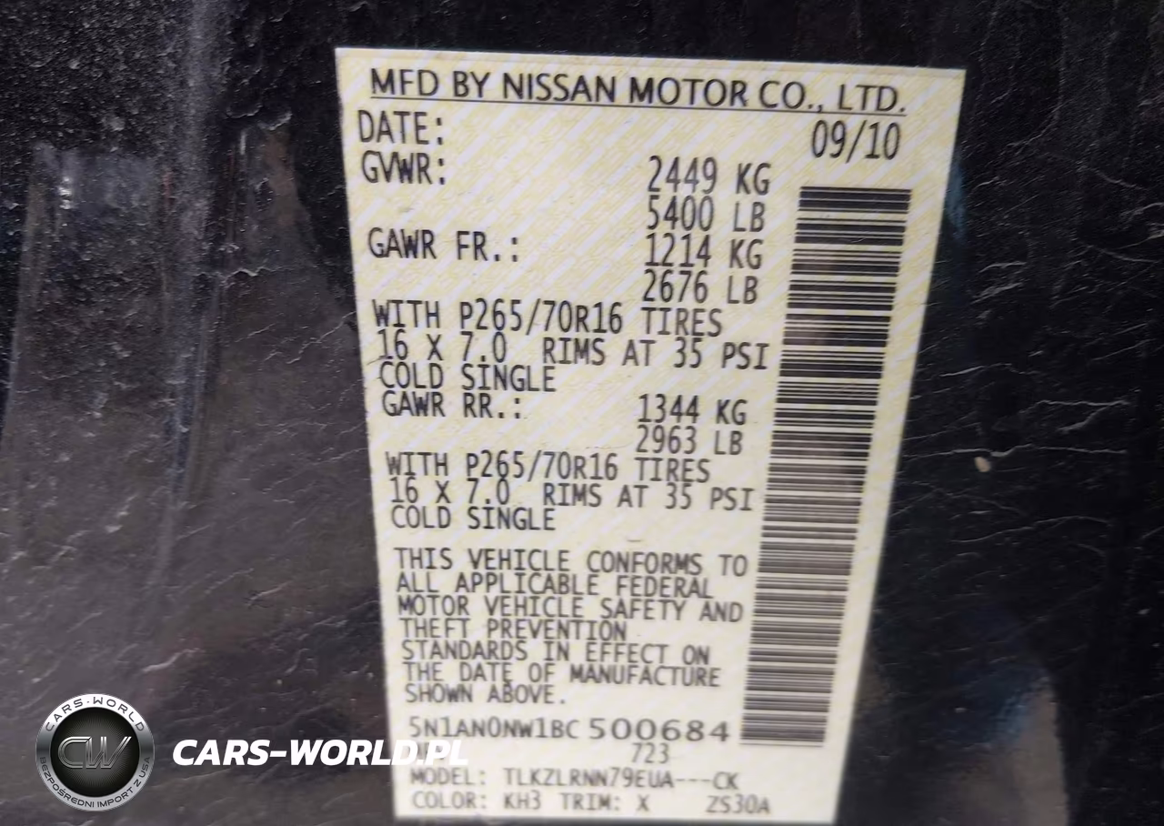 2011 Nissan Xterra S VIN:5N1AN0NW1BC500684 - 9