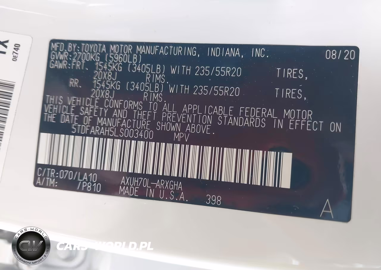 2020 Toyota Highlander Hybrid Platinum VIN:5TDFARAH5LS003400 - 9
