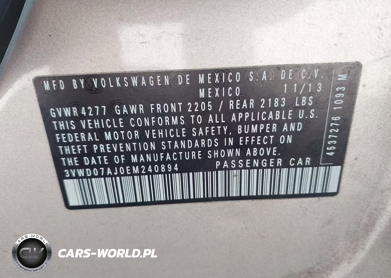2014 Volkswagen Jetta 1.8T Se VIN:3VWD07AJ0EM240894 - 9