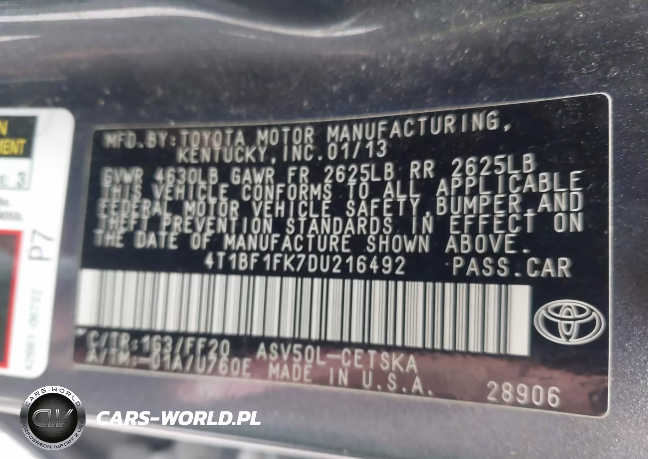 2013 Toyota Camry Se VIN:4T1BF1FK7DU216492 - 9