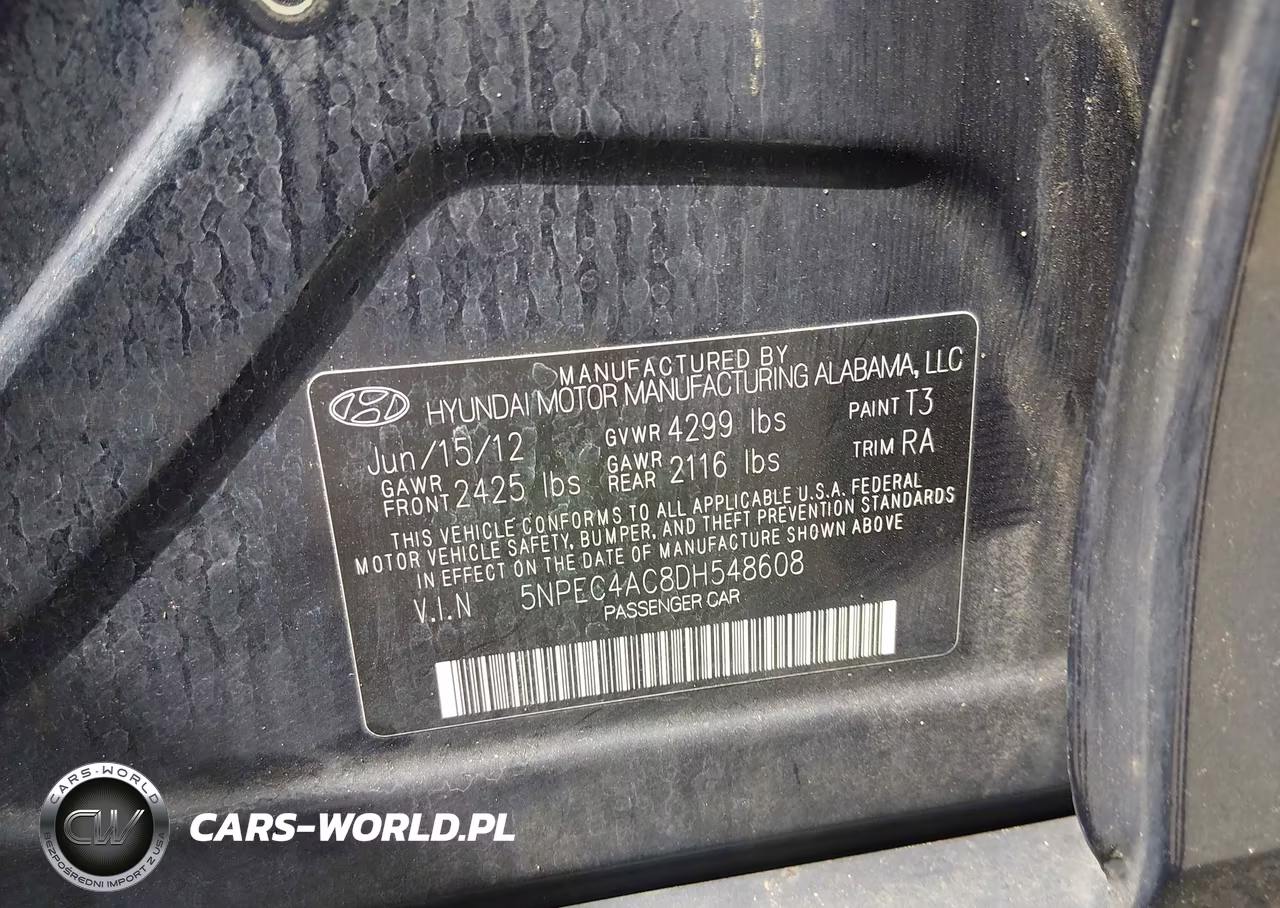 2013 Hyundai Sonata Limited VIN:5NPEC4AC8DH548608 - 9
