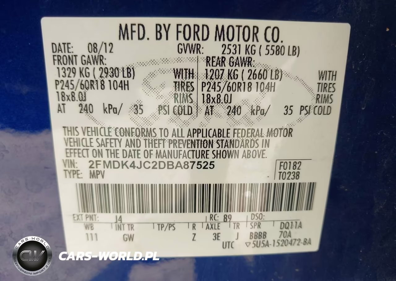 2013 Ford Edge Sel VIN:2FMDK4JC2DBA87525 - 9