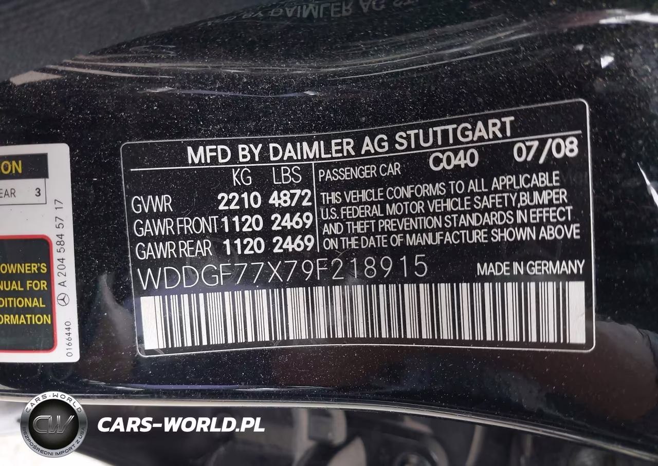 2009 Mercedes-Benz C 63 Amg VIN:WDDGF77X79F218915 - 9