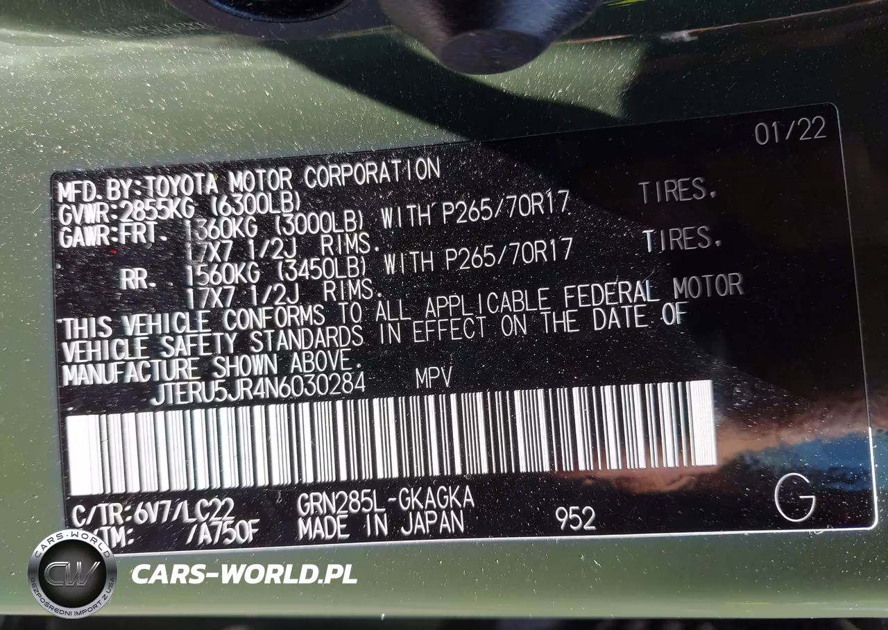 2022 Toyota 4Runner Trd Off Road Premium VIN:JTERU5JR4N6030284 - 9