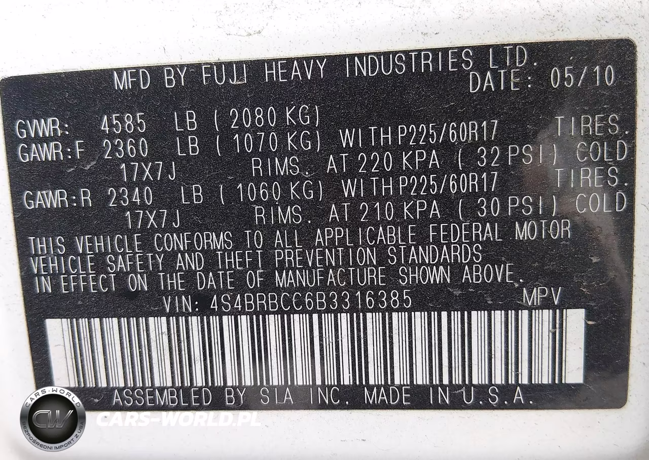 2011 Subaru Outback 2.5I Premium VIN:4S4BRBCC6B3316385 - 9