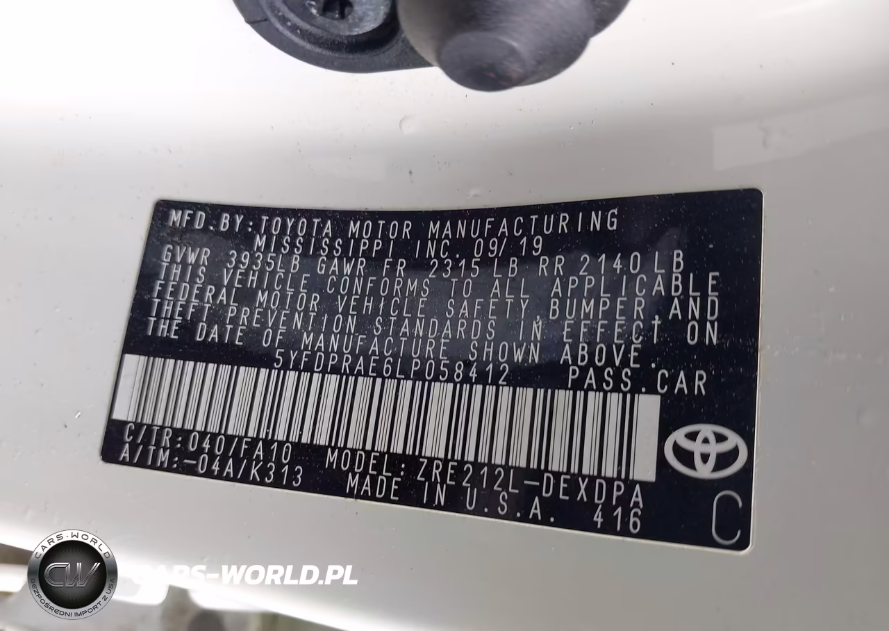 2020 Toyota Corolla L VIN:5YFDPRAE6LP058412 - 9