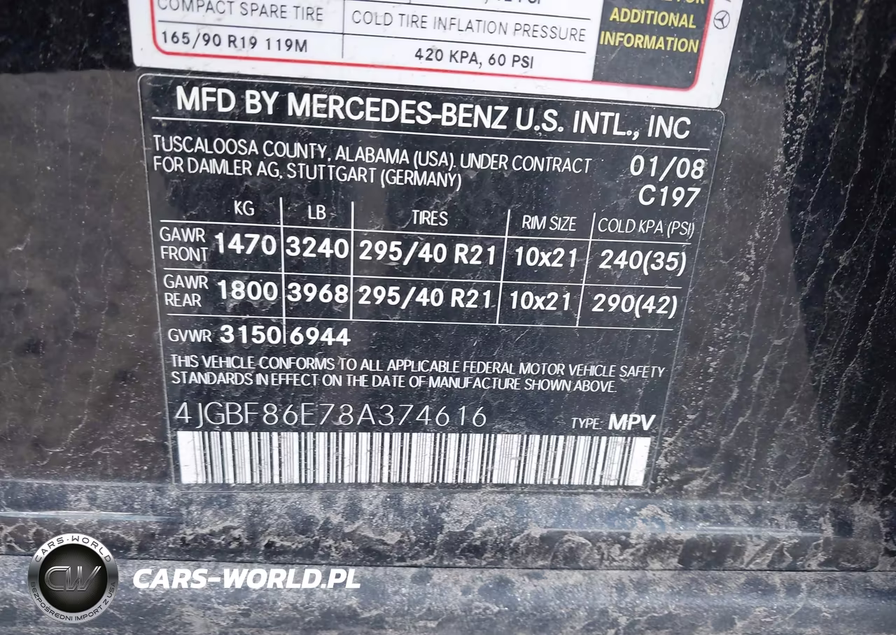 2008 Mercedes-Benz Gl 550 4Matic VIN:4JGBF86E78A374616 - 9