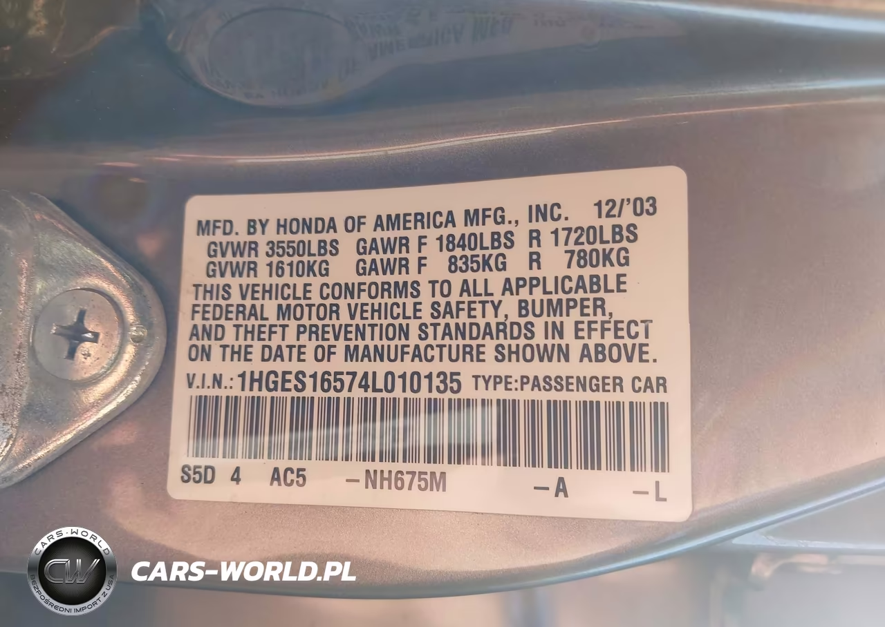 2004 Honda Civic Lx VIN:1HGES16574L010135 - 9