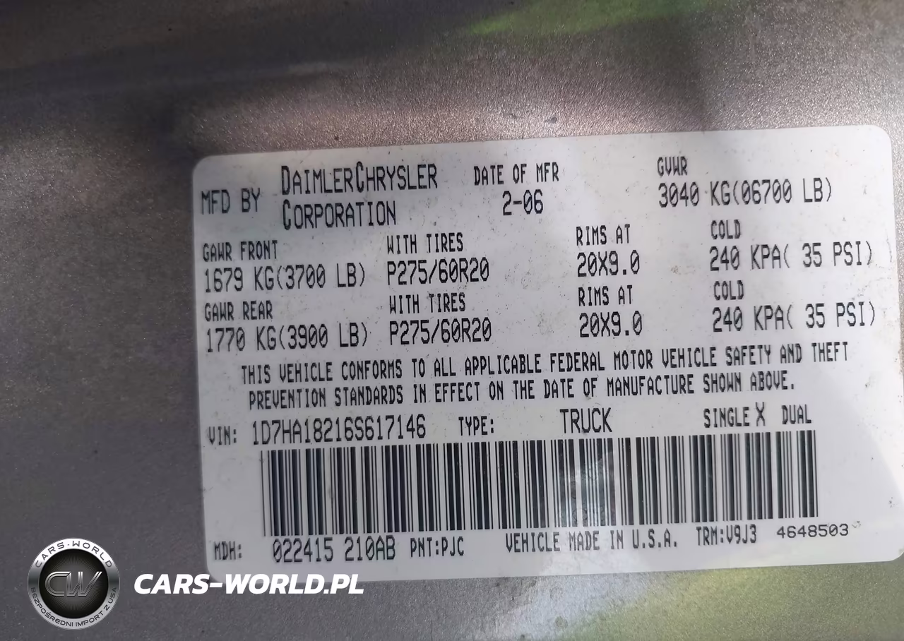 2006 Dodge Ram 1500 Slt VIN:1D7HA18216S617146 - 9