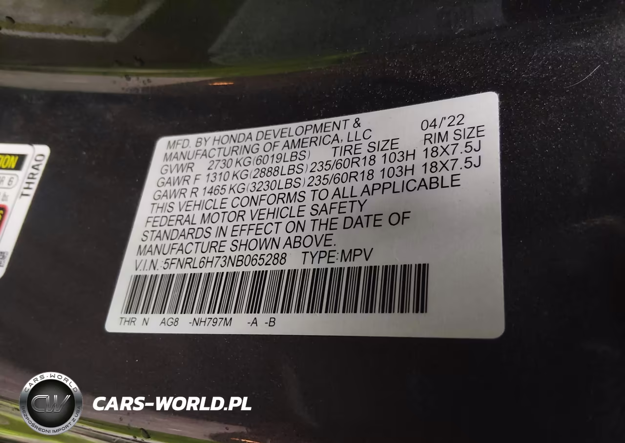2022 Honda Odyssey Ex-L VIN:5FNRL6H73NB065288 - 9