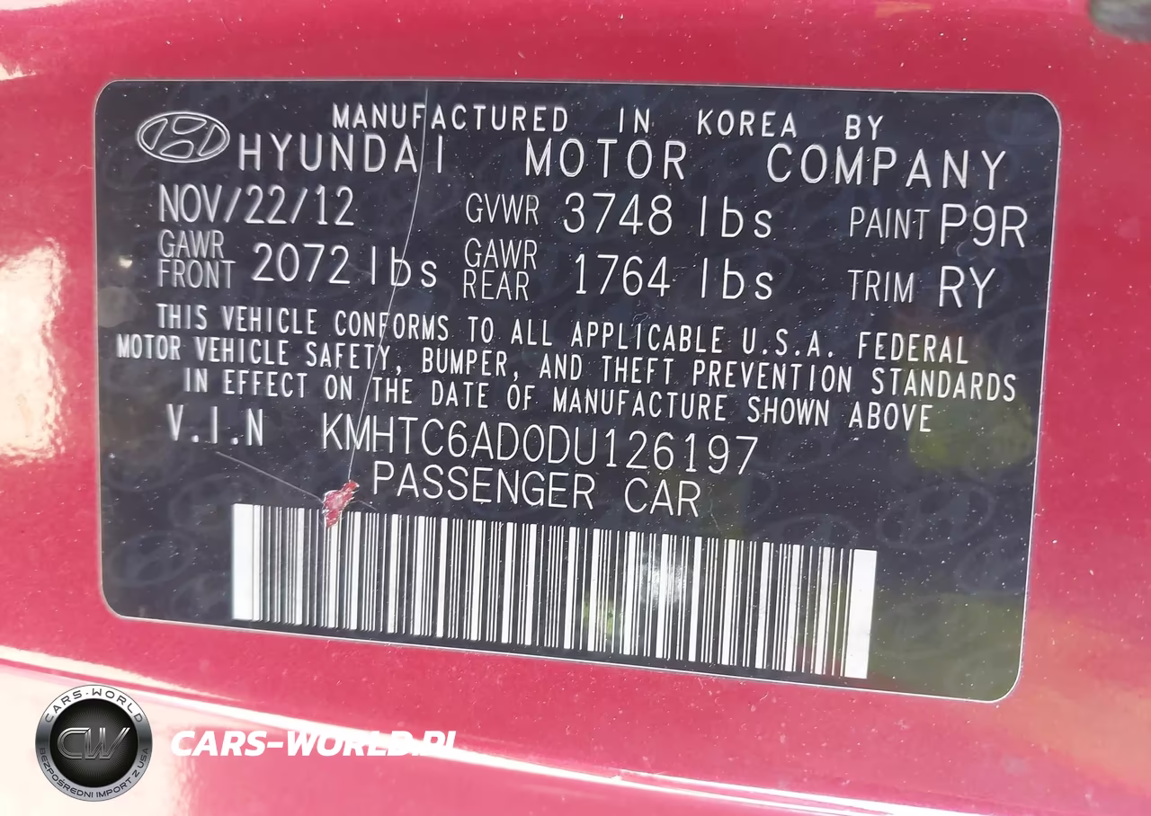 2013 Hyundai Veloster Base W-Gray VIN:KMHTC6AD0DU126197 - 9