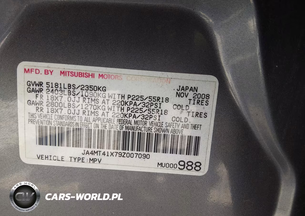 2009 Mitsubishi Outlander Xls VIN:JA4MT41X79Z007090 - 9